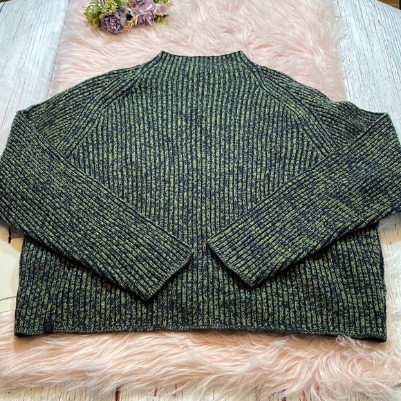 NWT Lululemon Cotton Cashmere Blend Mock Neck Sweater Heather Green sz 20 - Picture 12 of 13